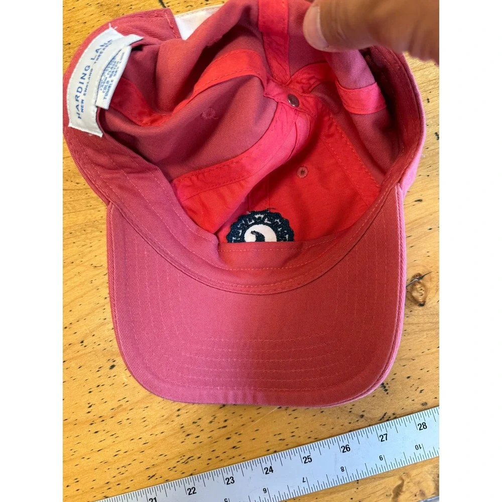 Harding Lane Cisco Brewers Nantucket OS Salmon Pink Needlepoint Adjustable Hat